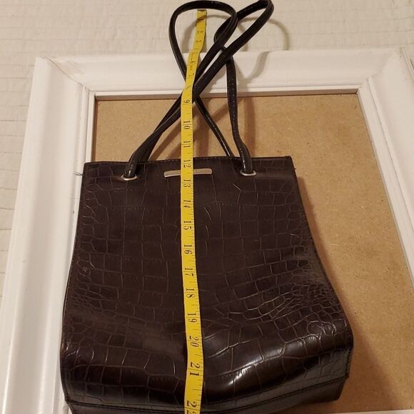 Nine West brown mock croc shoulder bag purse - Picture 7 of 8